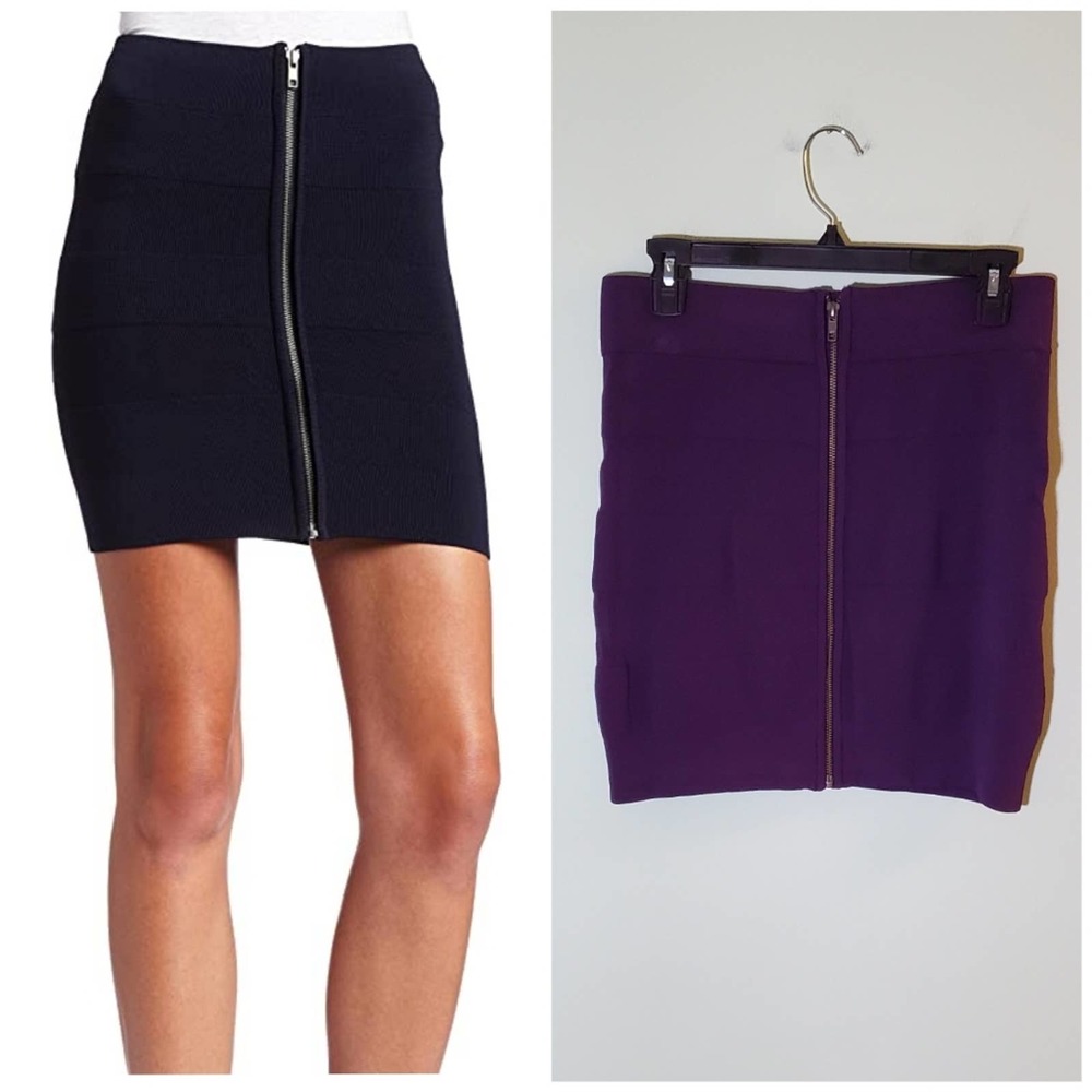 French Connection Purple Dani Crepe Bodycon Mini Skirt Size 8